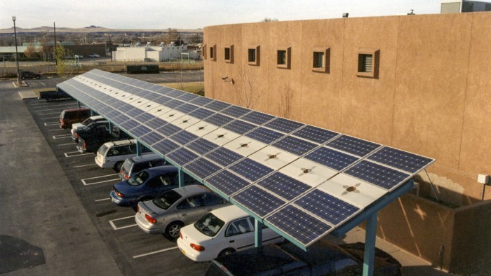 Solar carport at Indian Pueblo Cultural Center in Albuquerque, New Mexico